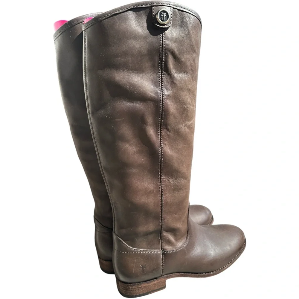 Frye Melissa Button 2 Boots Brown Women’s Size 8 Riding Tall Boots - Picture 3 of 12